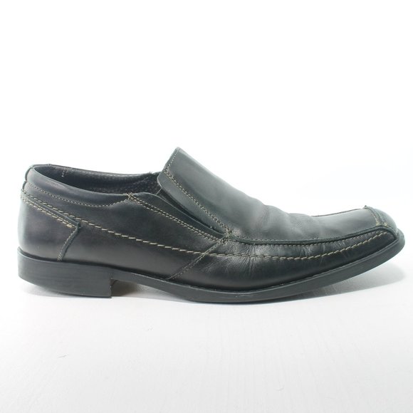 BOTTESINI Square Toe Men's Black Leather Loafer Size 10M - Picture 1 of 15